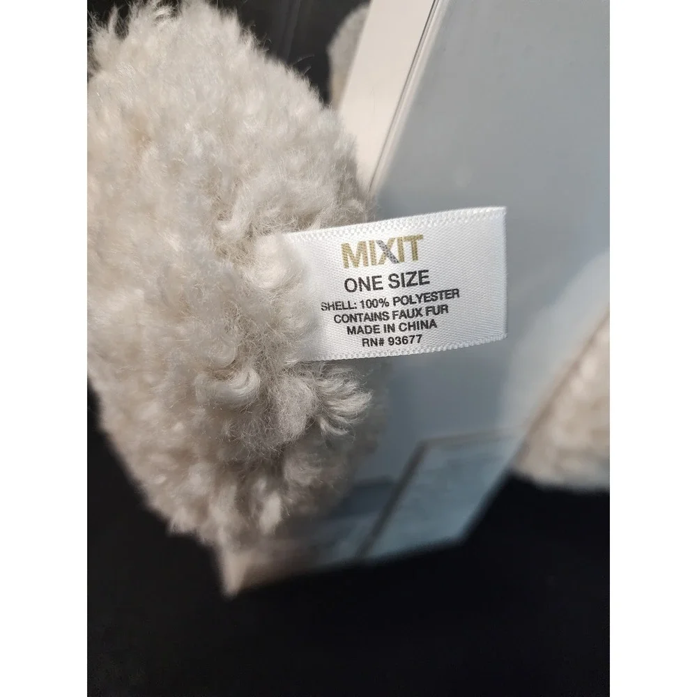 Mixit Earmuff and Glove Set Ivory Faux Fur Knit Touchscreen Gloves New